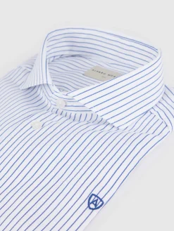 CAMISA RAYAS DOBBY AZUL