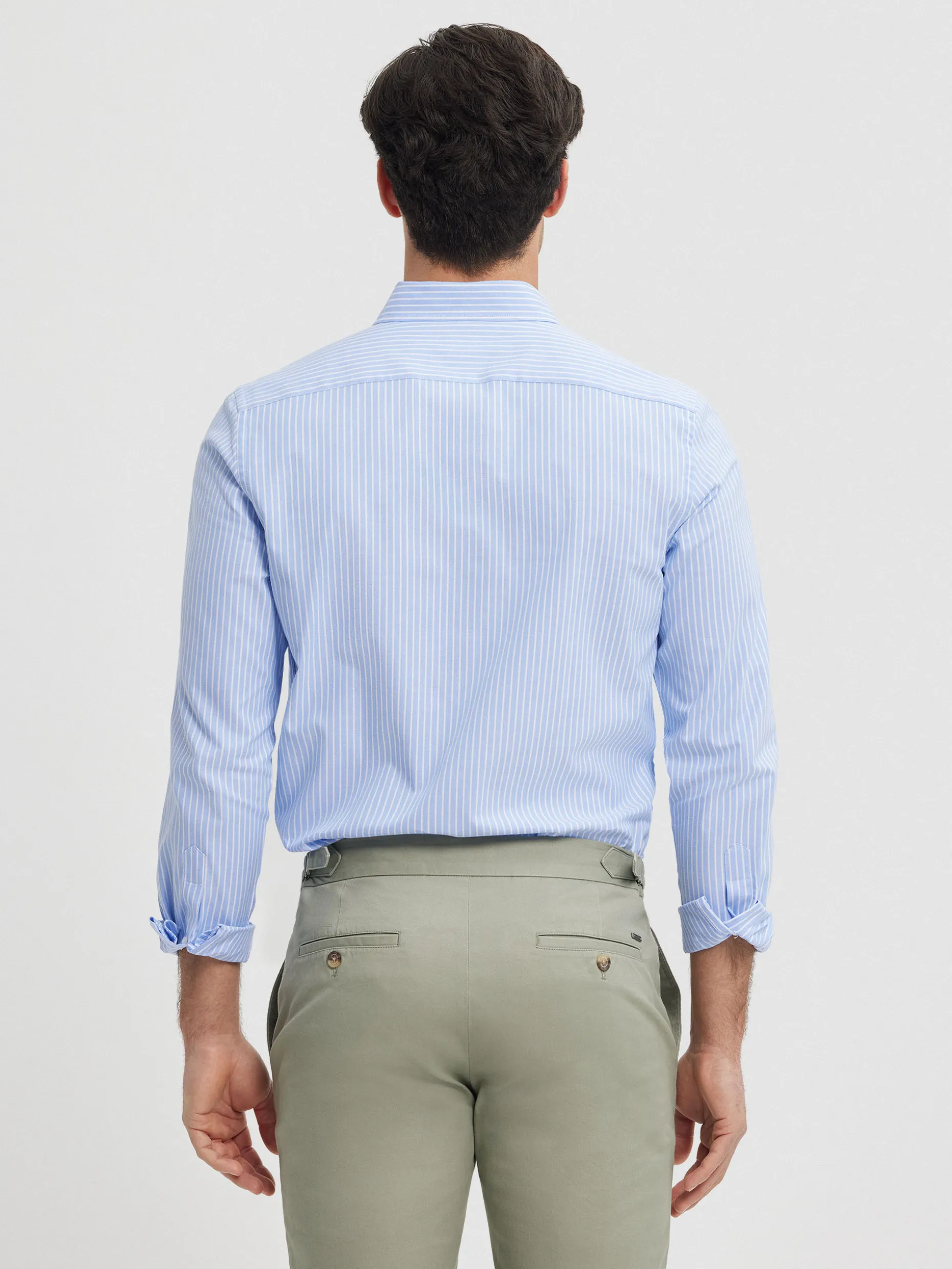 CAMISA RAYAS DUTTON CELESTE