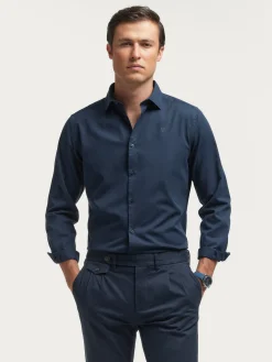 CAMISA TWILL DYE AZUL MARINO