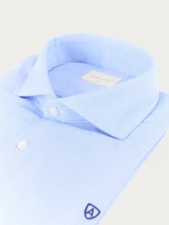 CAMISA VESTIR DOBBY AZUL