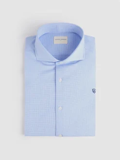 CAMISA VESTIR PATA GALLO AZUL