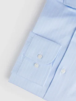 CAMISA VESTIR RAYAS CELESTE