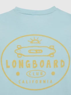 CAMISETA LONGBOARD KIDS VERDE AGUA