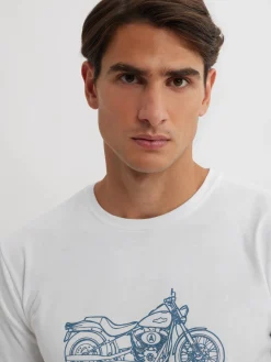 CAMISETA MOTORCYCLE BLANCO