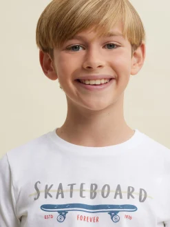 CAMISETA SKATEBOARD KIDS BLANCO