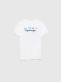 CAMISETA SKATEBOARD KIDS BLANCO