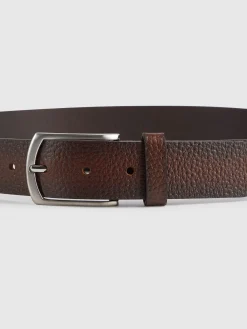 CINTURON PIEL ROUGH MARRÓN