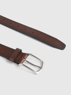 CINTURON PIEL ROUGH MARRÓN