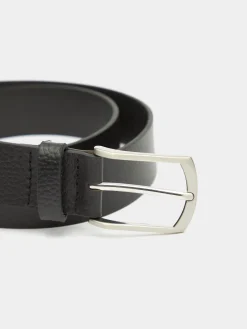 CINTURON PIEL ROUGH NEGRO