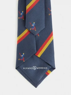 CORBATA JACQUARD MF AZUL MARINO