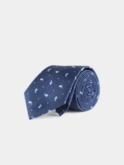 CORBATA JACQUARD MF AZUL MARINO
