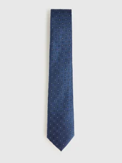 CORBATA JACQUARD MF AZUL MARINO