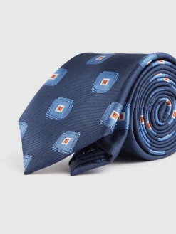 CORBATA JACQUARD MF AZUL MARINO
