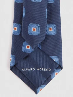 CORBATA JACQUARD MF AZUL MARINO
