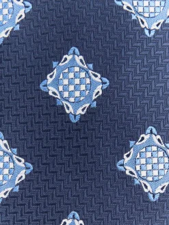 CORBATA JACQUARD MF AZUL MARINO