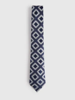 CORBATA JACQUARD MF AZUL MARINO