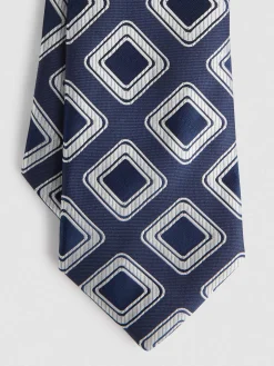 CORBATA JACQUARD MF AZUL MARINO