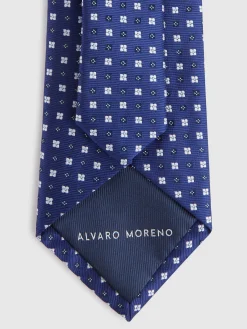 CORBATA JACQUARD MF AZUL MARINO