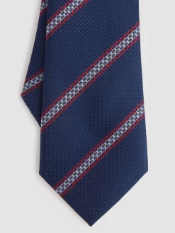 CORBATA JACQUARD MF AZUL MARINO