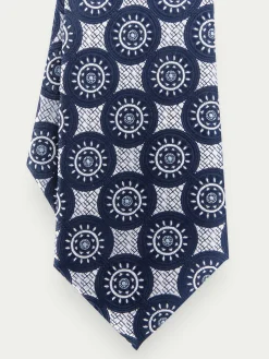 CORBATA JACQUARD MF AZUL MARINO