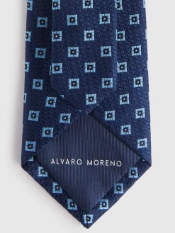 CORBATA JACQUARD MF AZUL MARINO
