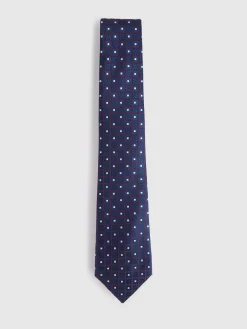 CORBATA JACQUARD MF AZUL MARINO