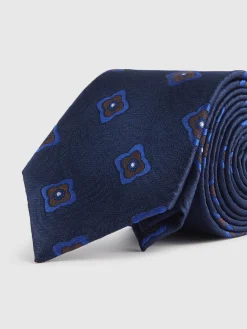 CORBATA JACQUARD MF AZUL MARINO
