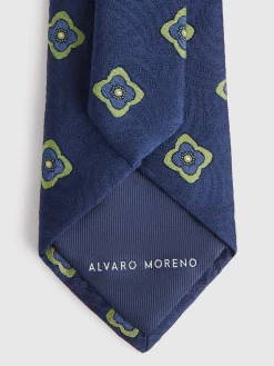 CORBATA JACQUARD MF AZUL MARINO