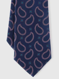 CORBATA JACQUARD MF AZUL MARINO