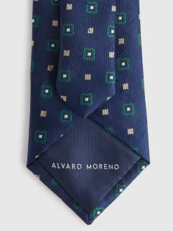 CORBATA JACQUARD MF AZUL MARINO