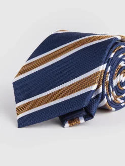 CORBATA JACQUARD MF AZUL MARINO