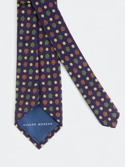 CORBATA PRINTED AZUL MARINO