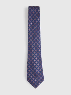 CORBATA PRINTED AZUL MARINO