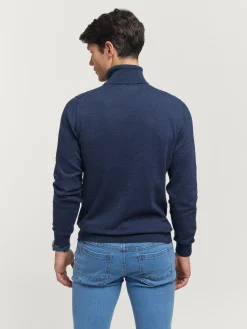 JERSEY ROLL COLLAR AZUL