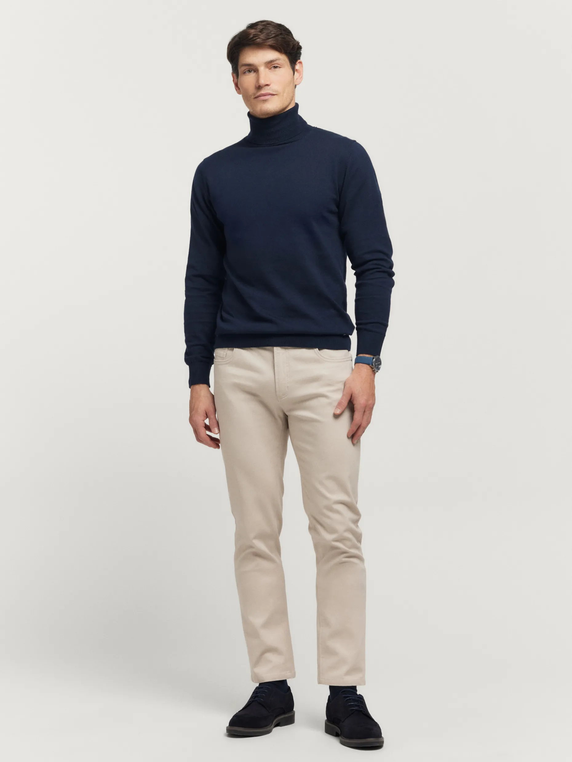 JERSEY ROLL COLLAR AZUL MARINO