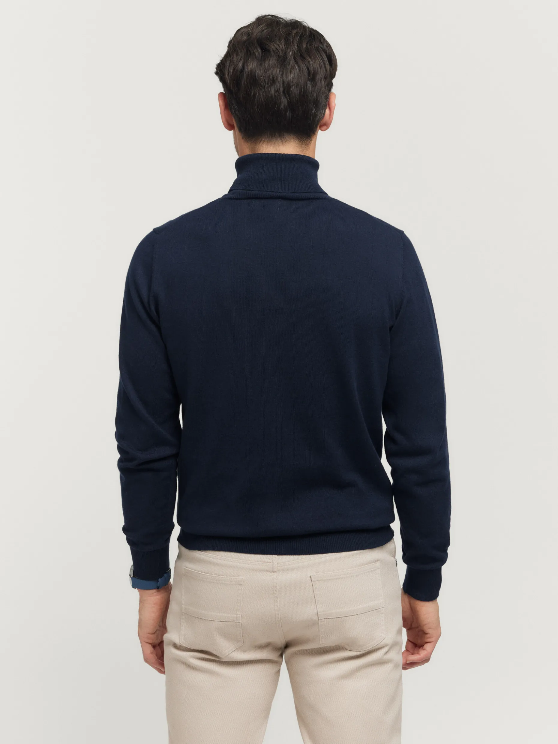 JERSEY ROLL COLLAR AZUL MARINO