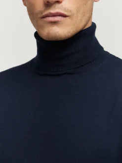 JERSEY ROLL COLLAR AZUL MARINO