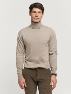 JERSEY ROLL COLLAR BEIGE