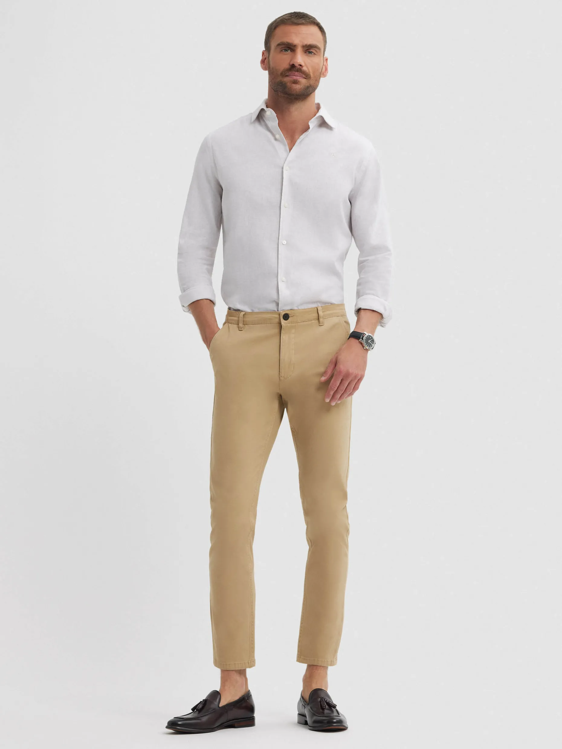PANTALON CHINO SLIM FIT CAMEL