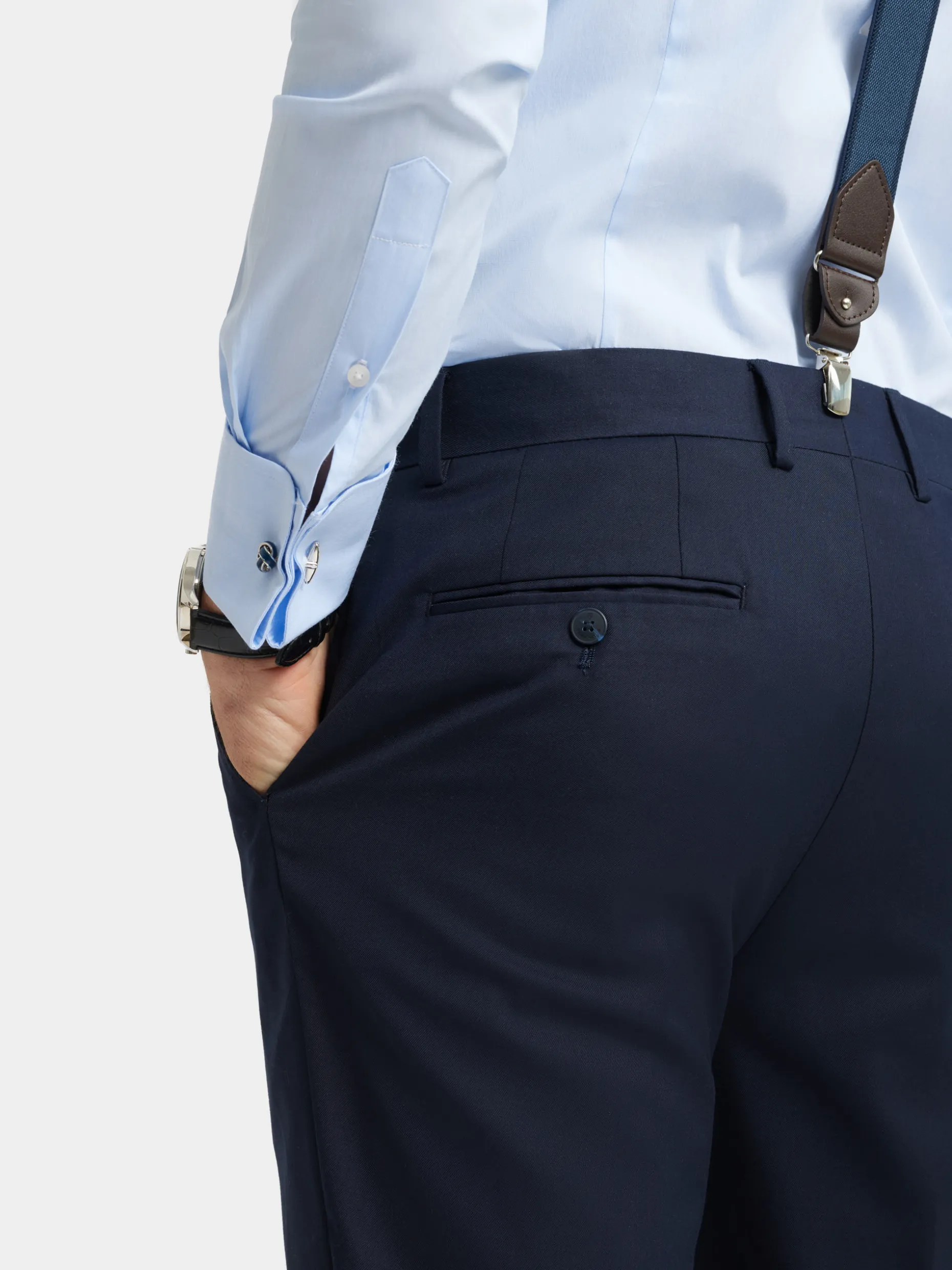 PANTALON TWILL CRUZADO AZUL MARINO