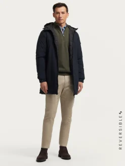 PARKA RATCHED REVERSIBLE AZUL MARINO | MARRÓN