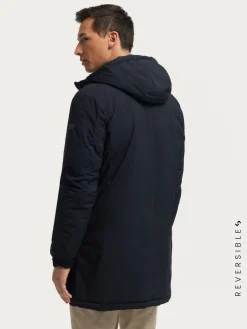 PARKA RATCHED REVERSIBLE AZUL MARINO | MARRÓN