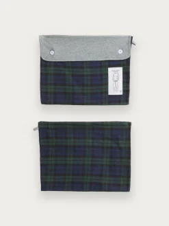 PIJAMA FRANELA CUADROS GRIS