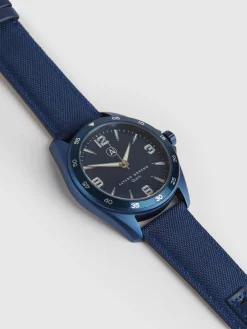 RELOJ CANVAS QUARTZ AZUL