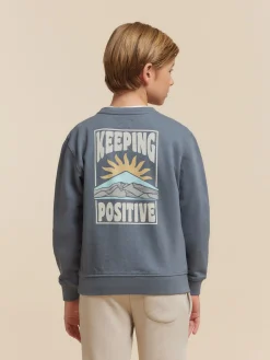 SUDADERA POSITIVE KIDS AZUL