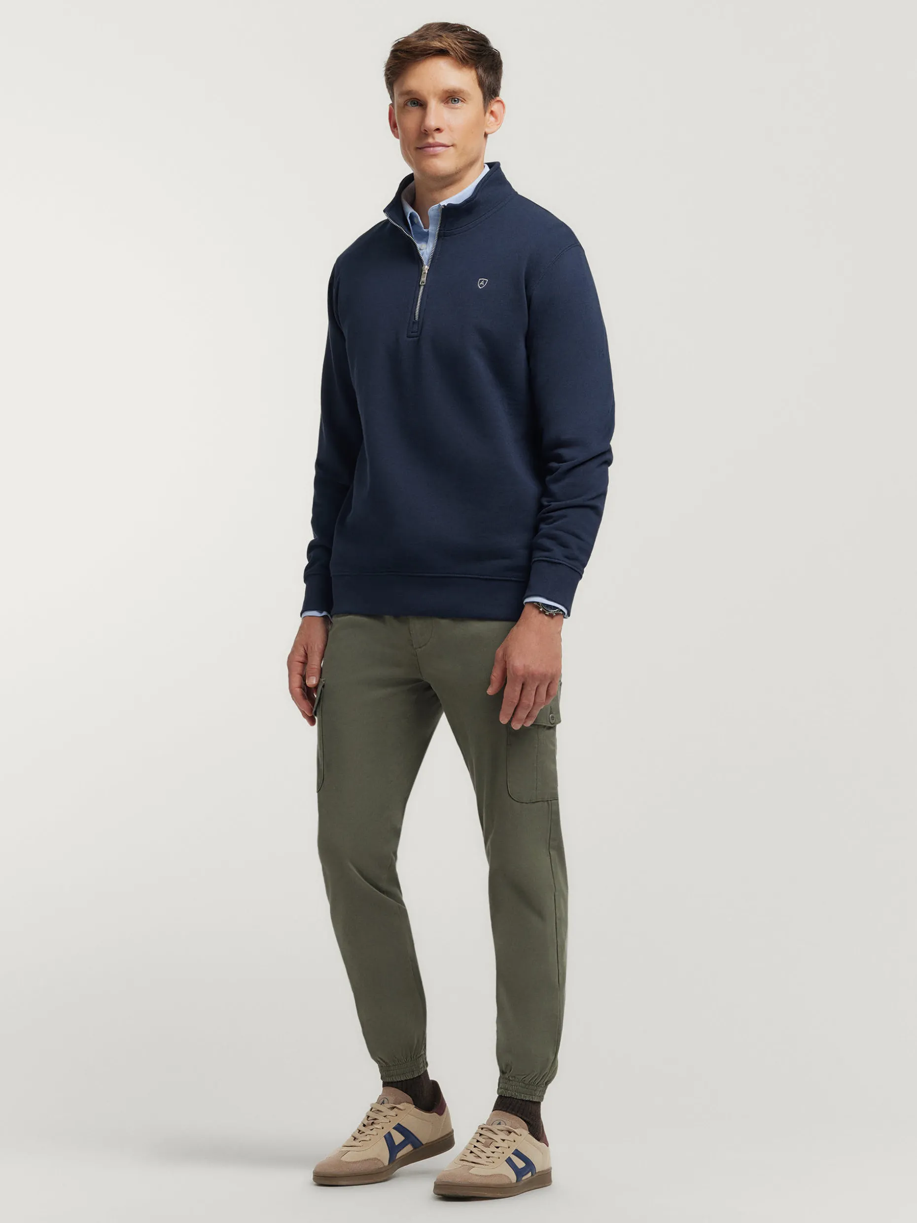 SUDADERA SINGLE AZUL MARINO